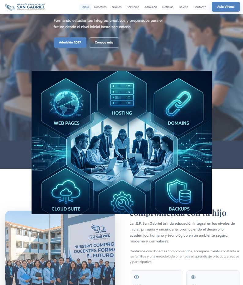 Institución educativa con presencia digital profesional